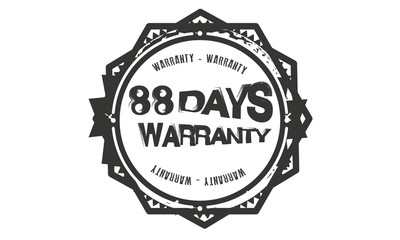 88 days warranty icon vintage rubber stamp guarantee