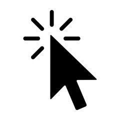 Mouse pointer arrow clicked or cursor click flat icon for apps and websites - obrazy, fototapety, plakaty