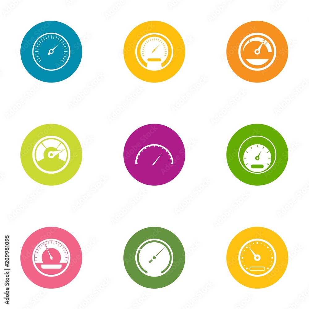 Poster fast speed icons set. flat set of 9 fast speed vector icons for web isolated on white background