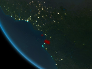 Equatorial Guinea at night from orbit