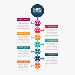 Vector infographic template for diagram, graph, presentation, chart, business concept with 7 options.