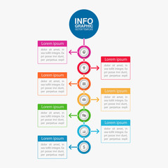 Fototapeta premium Vector infographic template for diagram, graph, presentation, chart, business concept with 7 options.