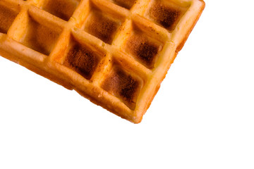 Belgian waffle isolated on the white background