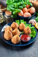 Coxinha. Fried croquette with chicken