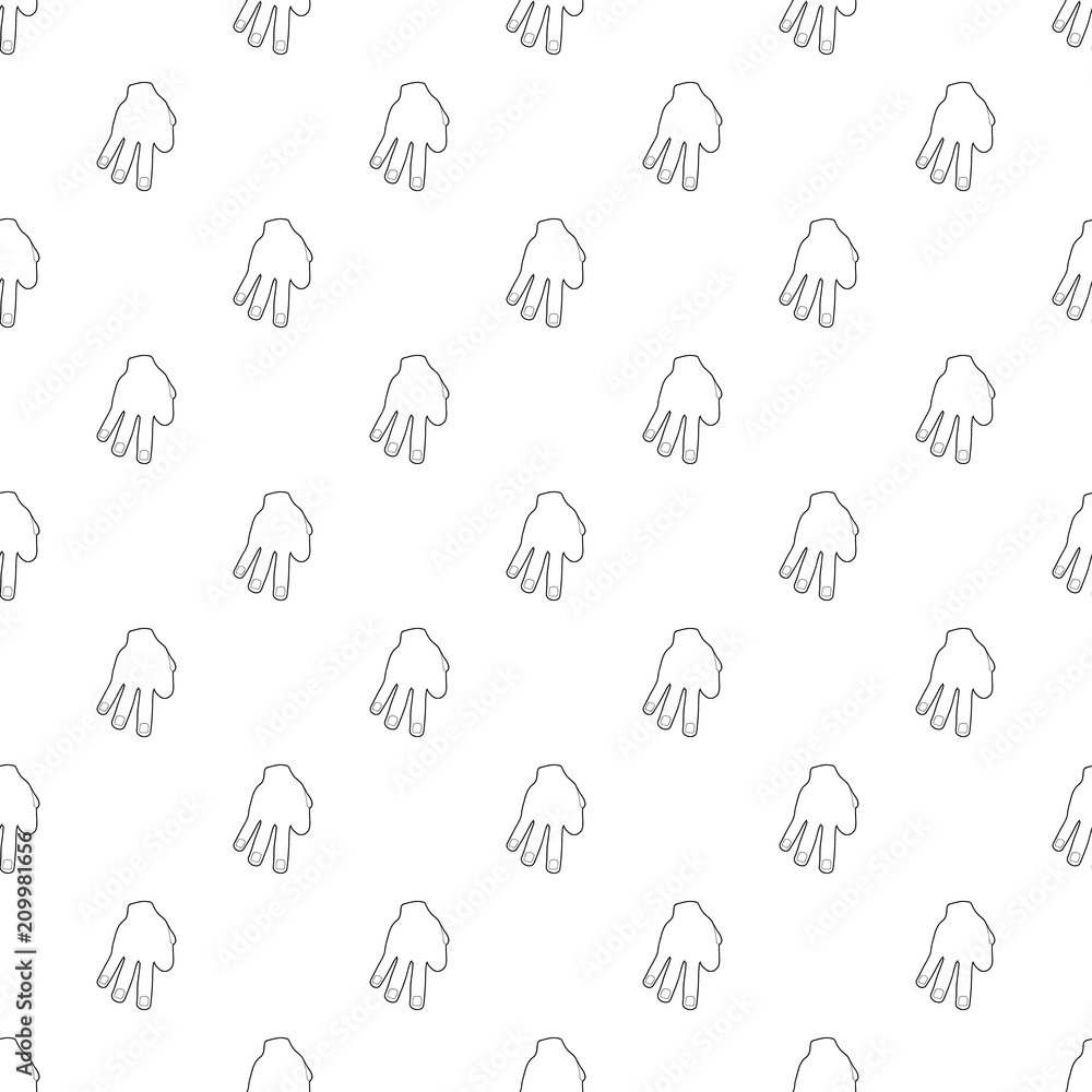Poster three fingers pattern vector seamless repeating for any web design
