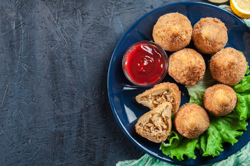 Coxinha. Fried croquette with chicken