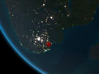 Swaziland at night from orbit