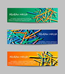 Set horizontal banners. Abstract vector backgrounds.