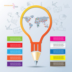 Creative infographic design, can be used for business brochure, presentation template, education process