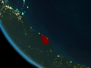 French Guiana at night from orbit
