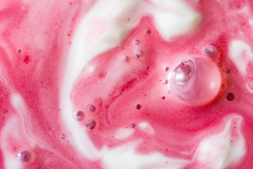 Dairy dessert with sour cream and cherry juice