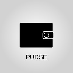 Purse icon. Purse symbol. Flat design. Stock - Vector illustration