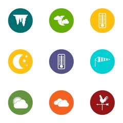 Winter freshness icons set. Flat set of 9 winter freshness vector icons for web isolated on white background