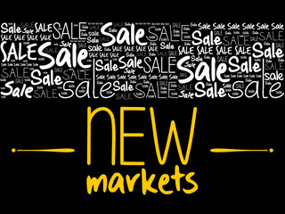 Obraz premium New Markets word cloud collage, business concept background