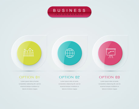 Presentation business infographic template. Business concept with 3 options or step.