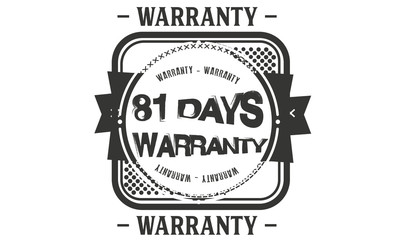 Fototapeta na wymiar 81 days warranty icon vintage rubber stamp guarantee