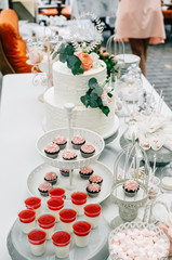 Cake pops on a sweets table at a wedding