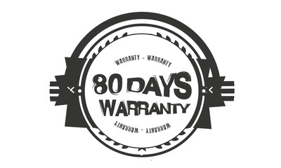 80 days warranty icon vintage rubber stamp guarantee