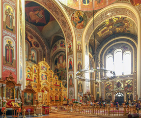 Fototapeta na wymiar KRASNODAR, RUSSIA - MAY 2, 2017: Interior of the St. Catherine's Cathedral.