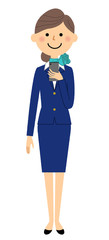 制服の女性　スマートフォン