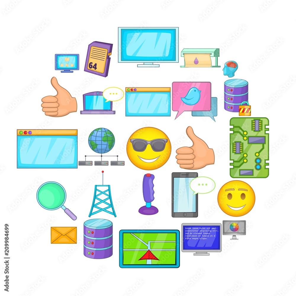 Poster memory array icons set. cartoon set of 25 memory array vector icons for web isolated on white backgr