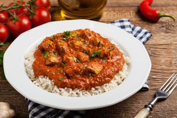 Traditional Indian and Pakistani cuisine. Tikka masala.