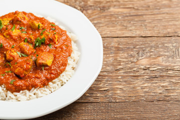 Traditional Indian and Pakistani cuisine. Tikka masala.