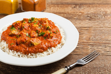 Traditional Indian and Pakistani cuisine. Tikka masala.