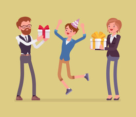 Happy family at birthday party celebration