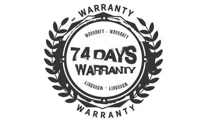 74 days warranty icon vintage rubber stamp guarantee