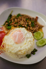 Thai basil chicken with egg