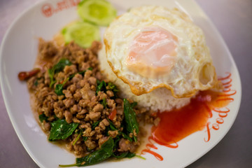 Thai basil chicken with egg