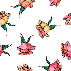 Seamless pattern of roses