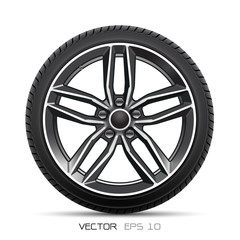 Aluminum wheel car tire design modern on white background vector illustration.