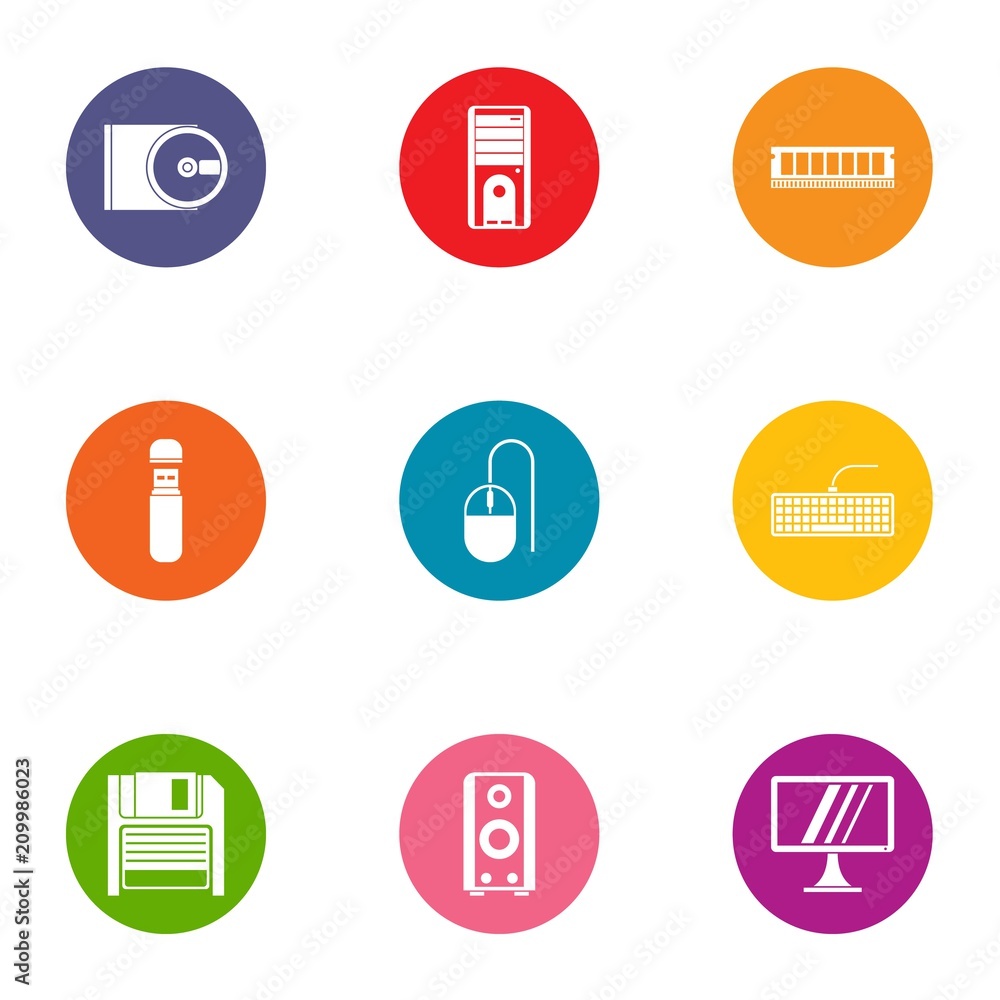 Poster indication icons set. flat set of 9 indication vector icons for web isolated on white background