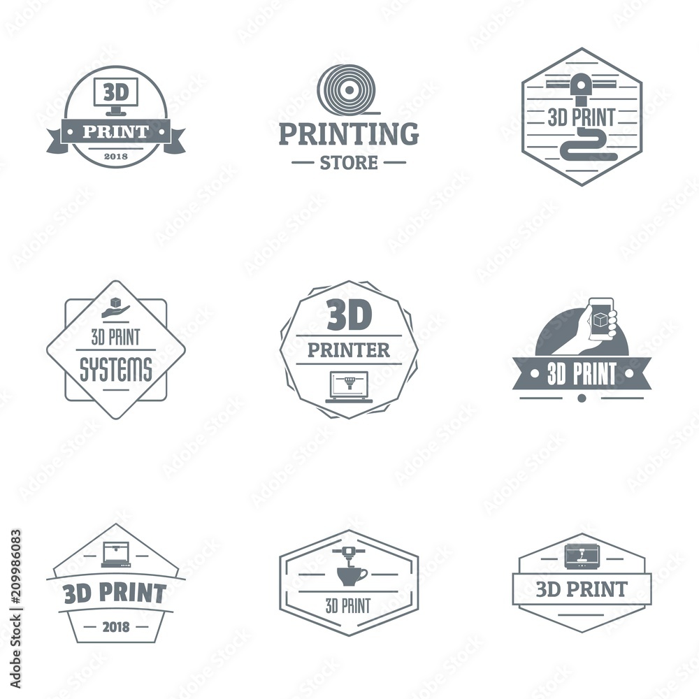 Poster system logo set. simple set of 9 system vector logo for web isolated on white background