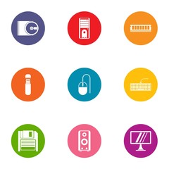 Indication icons set. Flat set of 9 indication vector icons for web isolated on white background