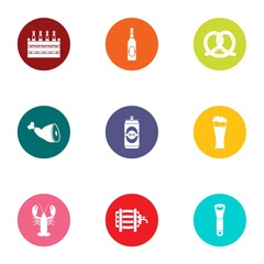 Date of birth icons set. Flat set of 9 date of birth vector icons for web isolated on white background