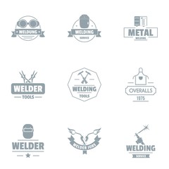 Metallically facility logo set. Simple set of 9 metallically facility vector logo for web isolated on white background