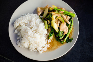 Kale and chicken thai stirfry