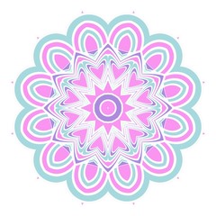 Mandala symbol isolated on white background. Indian ornament. Vector illustration.