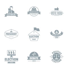 Presidential election logo set. Simple set of 9 presidential election vector logo for web isolated on white background