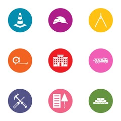Fototapeta premium Establishment icons set. Flat set of 9 establishment vector icons for web isolated on white background