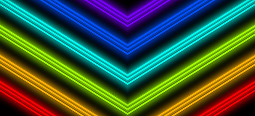 Neon tube light pack isolated on black