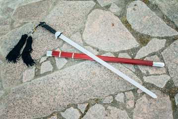 A real Japanese samurai sword and scabbard