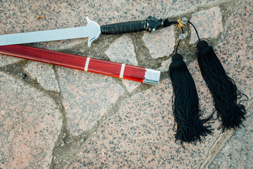 A real Japanese samurai sword and scabbard