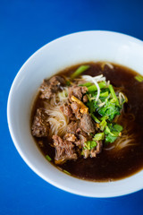 Thai dark broth meat soup