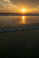 Beautiful golden sunrise at the sea