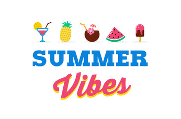 Fototapeta na wymiar Summer vibes, sale and promotion template of poster, banner