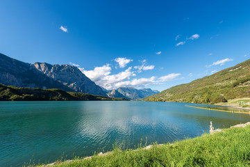 Naklejka na ściany i meble Lago di Cavedine (Cavedine Lake) - Trentino Alto Adige Italy 